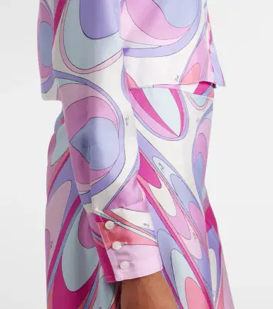 Pucci Printed cropped silk twill shirt | Thumbnail 2 Pucci Printed cropped silk twill shirt | Thumbnail 2