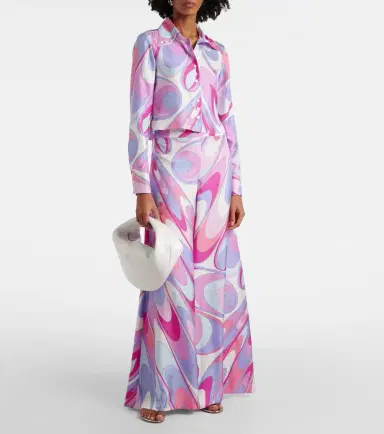 Pucci Printed cropped silk twill shirt | Thumbnail 5 Pucci Printed cropped silk twill shirt | Thumbnail 5