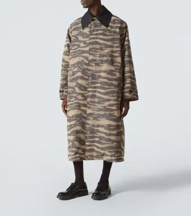 Jil Sander Camouflage crêpe de chine car coat | Thumbnail 3 Jil Sander Camouflage crêpe de chine car coat | Thumbnail 3