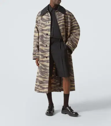 Jil Sander Camouflage crêpe de chine car coat | Thumbnail 5 Jil Sander Camouflage crêpe de chine car coat | Thumbnail 5