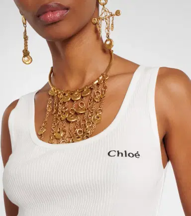 Chloe Chloé Ribbed-knit cotton tank top | Thumbnail 4 Chloe Chloé Ribbed-knit cotton tank top | Thumbnail 4