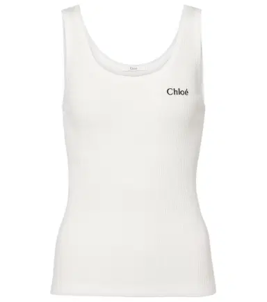 Chloe Chloé Ribbed-knit cotton tank top | Thumbnail 1 Chloe Chloé Ribbed-knit cotton tank top | Thumbnail 1