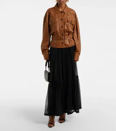 Saint Laurent Saharienne cropped leather jacket | Thumbnail 2 Saint Laurent Saharienne cropped leather jacket | Thumbnail 2