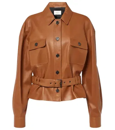 Saint Laurent Saharienne cropped leather jacket | Thumbnail 1 Saint Laurent Saharienne cropped leather jacket | Thumbnail 1