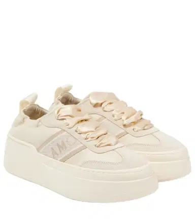 Ferragamo Suede-trimmed leather platform sneakers | Thumbnail 1 Ferragamo Suede-trimmed leather platform sneakers | Thumbnail 1