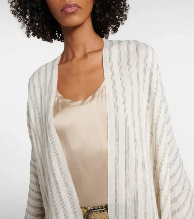 Brunello Cucinelli Striped linen poncho | Thumbnail 5 Brunello Cucinelli Striped linen poncho | Thumbnail 5