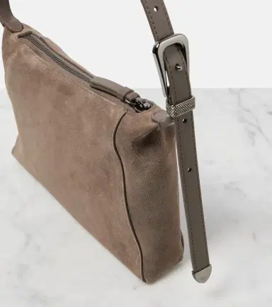 Brunello Cucinelli Duo Small suede shoulder bag | Thumbnail 3 Brunello Cucinelli Duo Small suede shoulder bag | Thumbnail 3