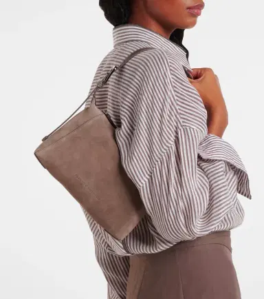 Brunello Cucinelli Duo Small suede shoulder bag | Thumbnail 5 Brunello Cucinelli Duo Small suede shoulder bag | Thumbnail 5