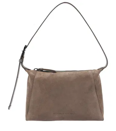 Brunello Cucinelli Duo Small suede shoulder bag | Thumbnail 1 Brunello Cucinelli Duo Small suede shoulder bag | Thumbnail 1
