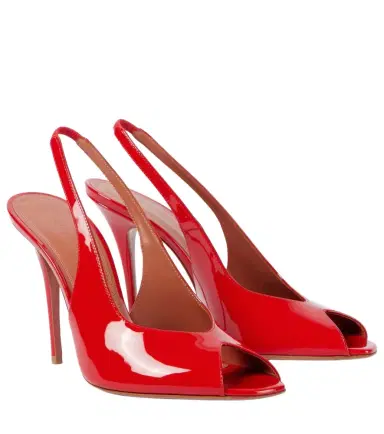 Amina Muaddi Kristina 105 patent leather peep-toe pumps | Thumbnail 1 Amina Muaddi Kristina 105 patent leather peep-toe pumps | Thumbnail 1