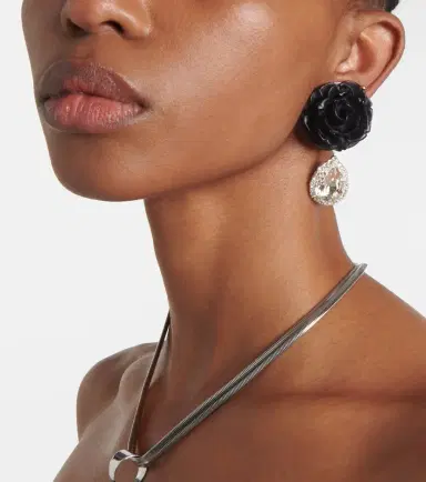 Magda Butrym Mini Rose crystal-embellished drop earrings | Thumbnail 6 Magda Butrym Mini Rose crystal-embellished drop earrings | Thumbnail 6