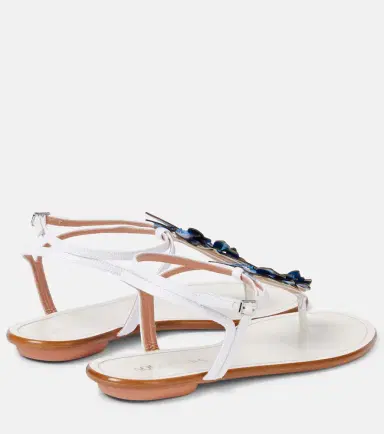 Aquazzura Papillon leather-trimmed canvas sandals | Thumbnail 4 Aquazzura Papillon leather-trimmed canvas sandals | Thumbnail 4