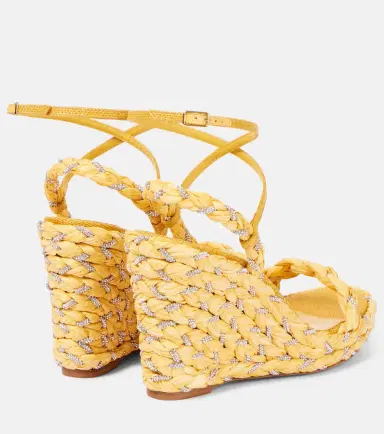 Aquazzura Costiera Crystal raffia espadrille wedges | Thumbnail 4 Aquazzura Costiera Crystal raffia espadrille wedges | Thumbnail 4