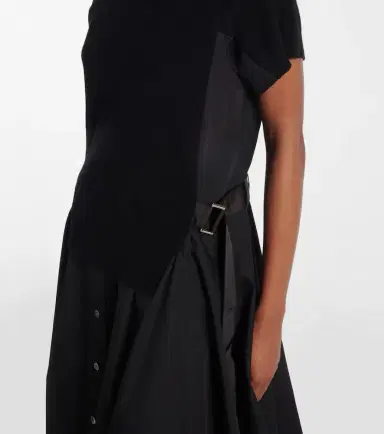 Sacai Striped jersey and poplin shirt dress | Thumbnail 3 Sacai Striped jersey and poplin shirt dress | Thumbnail 3