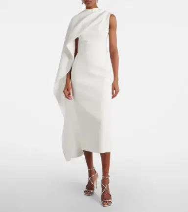 Roksanda Bridal Edith draped crêpe midi dress | Thumbnail 2 Roksanda Bridal Edith draped crêpe midi dress | Thumbnail 2