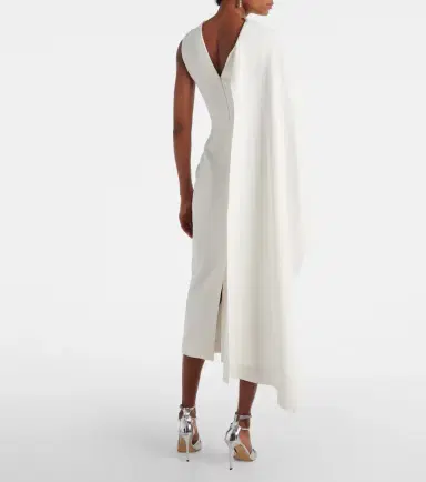 Roksanda Bridal Edith draped crêpe midi dress | Thumbnail 5 Roksanda Bridal Edith draped crêpe midi dress | Thumbnail 5