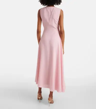 Roksanda Miral asymmetric satin midi dress | Thumbnail 2 Roksanda Miral asymmetric satin midi dress | Thumbnail 2