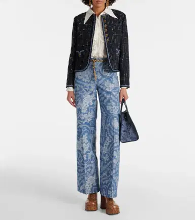 Etro Printed cotton and linen wide-leg pants | Thumbnail 2 Etro Printed cotton and linen wide-leg pants | Thumbnail 2