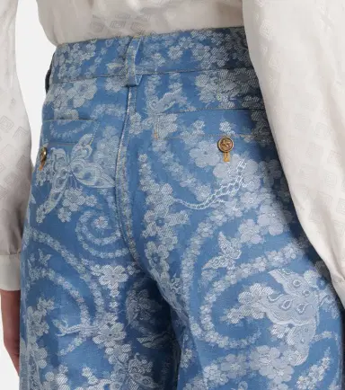 Etro Printed cotton and linen wide-leg pants | Thumbnail 5 Etro Printed cotton and linen wide-leg pants | Thumbnail 5