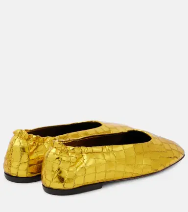 Dries Van Noten Croc-effect metallic leather ballet flats | Thumbnail 2 Dries Van Noten Croc-effect metallic leather ballet flats | Thumbnail 2