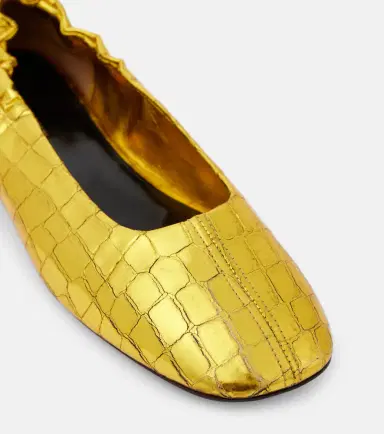 Dries Van Noten Croc-effect metallic leather ballet flats | Thumbnail 4 Dries Van Noten Croc-effect metallic leather ballet flats | Thumbnail 4