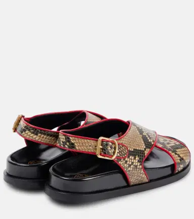 Dries Van Noten Snake-effect leather slingback sandals | Thumbnail 4 Dries Van Noten Snake-effect leather slingback sandals | Thumbnail 4