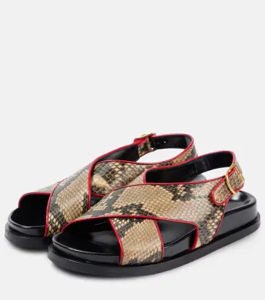 Dries Van Noten Snake-effect leather slingback sandals | Thumbnail 5 Dries Van Noten Snake-effect leather slingback sandals | Thumbnail 5