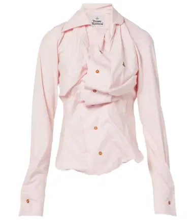 Vivienne Westwood Orb gathered asymmetric cotton shirt | Thumbnail 1 Vivienne Westwood Orb gathered asymmetric cotton shirt | Thumbnail 1