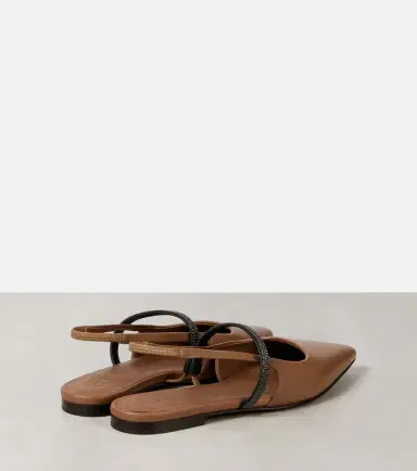 Brunello Cucinelli Pointy leather slingback flats | Thumbnail 4 Brunello Cucinelli Pointy leather slingback flats | Thumbnail 4