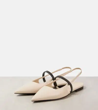 Brunello Cucinelli Pointy leather slingback pumps | Thumbnail 3 Brunello Cucinelli Pointy leather slingback pumps | Thumbnail 3