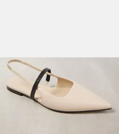 Brunello Cucinelli Pointy leather slingback pumps | Thumbnail 4 Brunello Cucinelli Pointy leather slingback pumps | Thumbnail 4