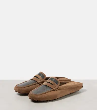 Brunello Cucinelli Monili suede driving mules | Thumbnail 3 Brunello Cucinelli Monili suede driving mules | Thumbnail 3