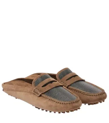 Brunello Cucinelli Monili suede driving mules | Thumbnail 1 Brunello Cucinelli Monili suede driving mules | Thumbnail 1