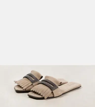 Brunello Cucinelli Fringed suede slippers | Thumbnail 4 Brunello Cucinelli Fringed suede slippers | Thumbnail 4