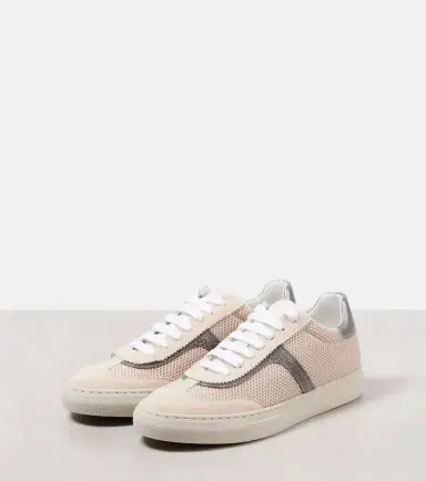 Brunello Cucinelli Monili suede and mesh sneakers | Thumbnail 3 Brunello Cucinelli Monili suede and mesh sneakers | Thumbnail 3