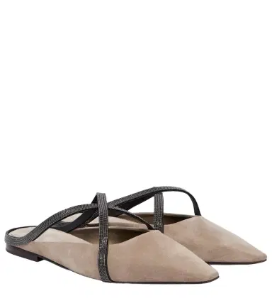 Brunello Cucinelli Monili suede mules | Thumbnail 1 Brunello Cucinelli Monili suede mules | Thumbnail 1
