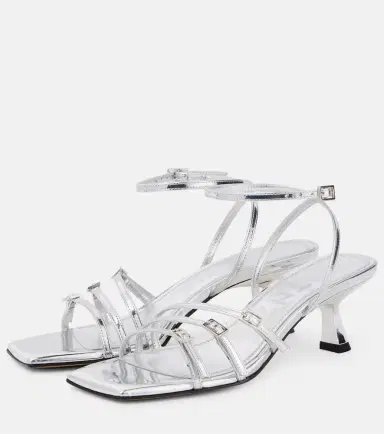 Souliers Martinez Teresa 60 metallic leather sandals | Thumbnail 3 Souliers Martinez Teresa 60 metallic leather sandals | Thumbnail 3