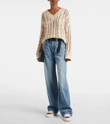 Brunello Cucinelli Monili suede-trimmed low-top sneakers | Thumbnail 2 Brunello Cucinelli Monili suede-trimmed low-top sneakers | Thumbnail 2