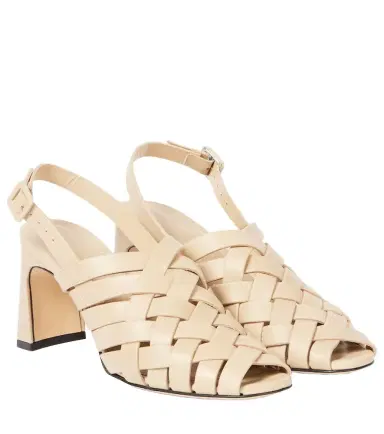 Souliers Martinez Leona 80 leather slingback pumps | Thumbnail 1 Souliers Martinez Leona 80 leather slingback pumps | Thumbnail 1