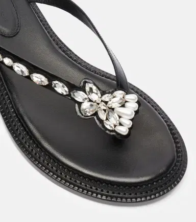 Simone Rocha Embellished leather thong sandals | Thumbnail 4 Simone Rocha Embellished leather thong sandals | Thumbnail 4
