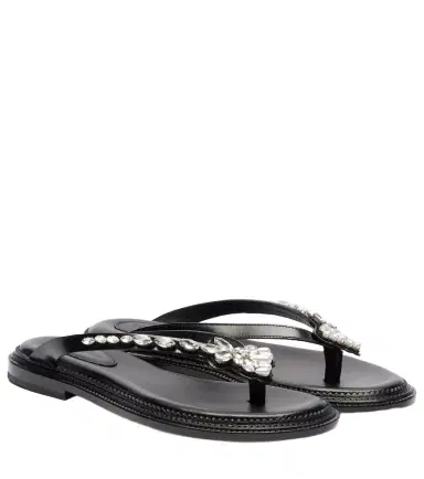 Simone Rocha Embellished leather thong sandals | Thumbnail 1 Simone Rocha Embellished leather thong sandals | Thumbnail 1