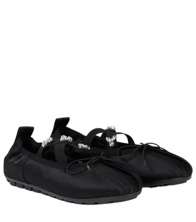 Simone Rocha Embellished satin ballet flats | Thumbnail 1 Simone Rocha Embellished satin ballet flats | Thumbnail 1