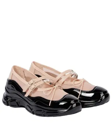 Simone Rocha Tracker leather-trimmed Mary Jane flats | Thumbnail 1 Simone Rocha Tracker leather-trimmed Mary Jane flats | Thumbnail 1