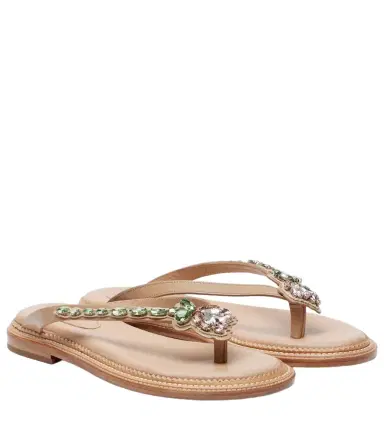 Simone Rocha Embellished leather thong sandals | Thumbnail 1 Simone Rocha Embellished leather thong sandals | Thumbnail 1
