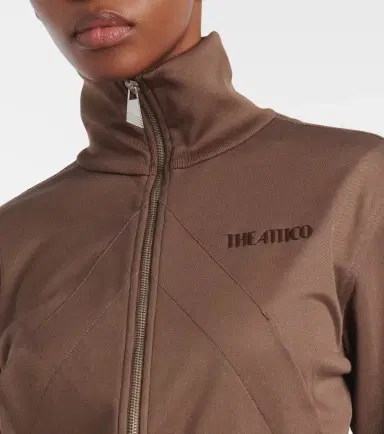 The Attico Zip-up cotton-blend fleece sweatshirt | Thumbnail 4 The Attico Zip-up cotton-blend fleece sweatshirt | Thumbnail 4