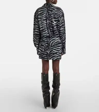 The Attico Silvye zebra-print satin shirt dress | Thumbnail 3 The Attico Silvye zebra-print satin shirt dress | Thumbnail 3