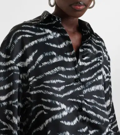 The Attico Silvye zebra-print satin shirt dress | Thumbnail 5 The Attico Silvye zebra-print satin shirt dress | Thumbnail 5