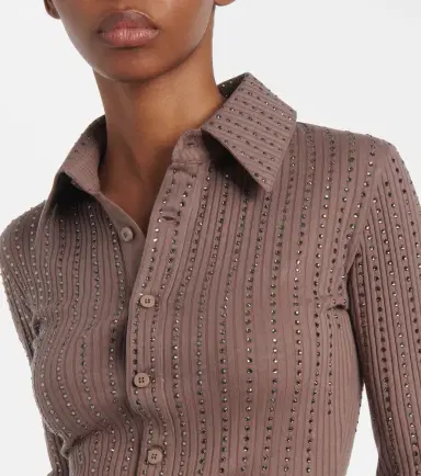 The Attico Embellished cotton polo sweater | Thumbnail 2 The Attico Embellished cotton polo sweater | Thumbnail 2