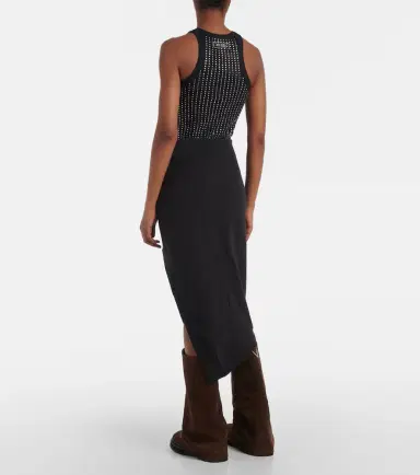 The Attico Logo asymmetric cotton jersey midi skirt | Thumbnail 2 The Attico Logo asymmetric cotton jersey midi skirt | Thumbnail 2
