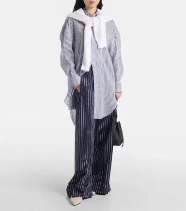 Brunello Cucinelli Monili striped linen and silk organza shirt | Thumbnail 2 Brunello Cucinelli Monili striped linen and silk organza shirt | Thumbnail 2